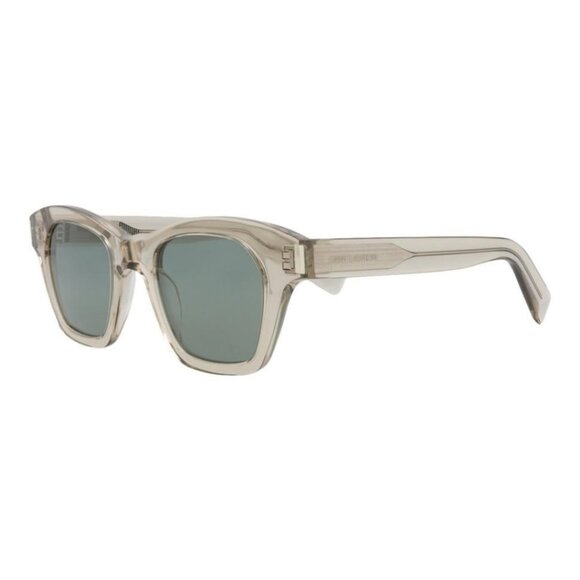Saint Laurent Unisex Square/Rectangle Beige Beige Green Fashion Designer Eyewear - Picture 1 of 4